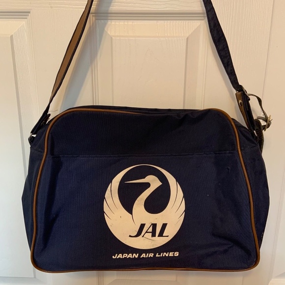 Vintage 1970s Japan Air Lines JAL Canvas Carry-On Bag - Picture 1 of 11